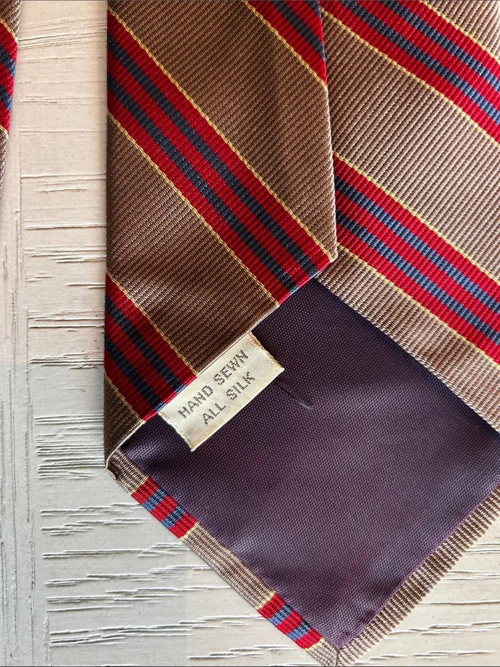Lands' End Charter Collection Hand Sewn Striped Silk Tie